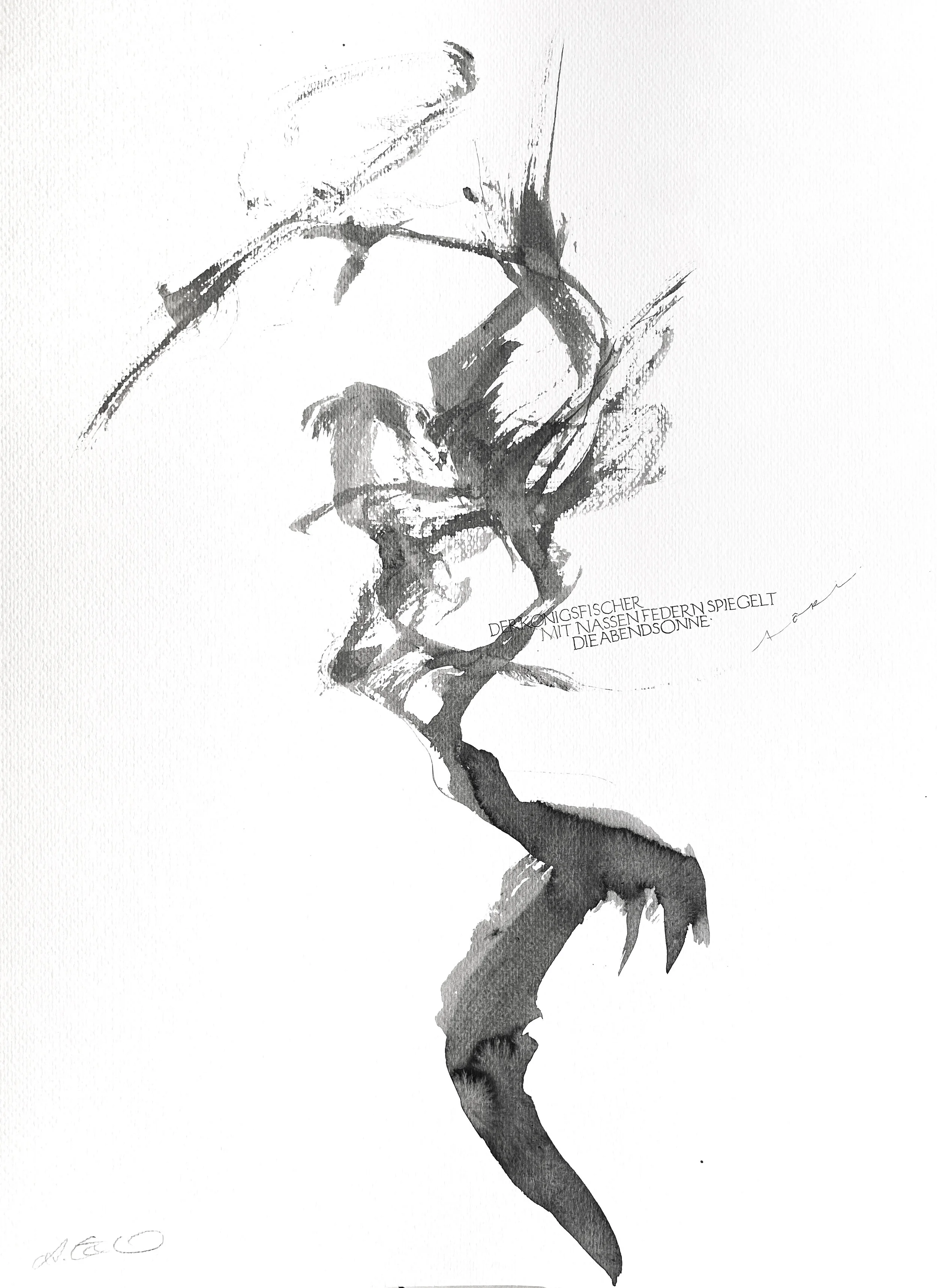 Eigene Haikus im Schriftbild gestalten - Bogenschütze mit Stift und Feder Bild 1