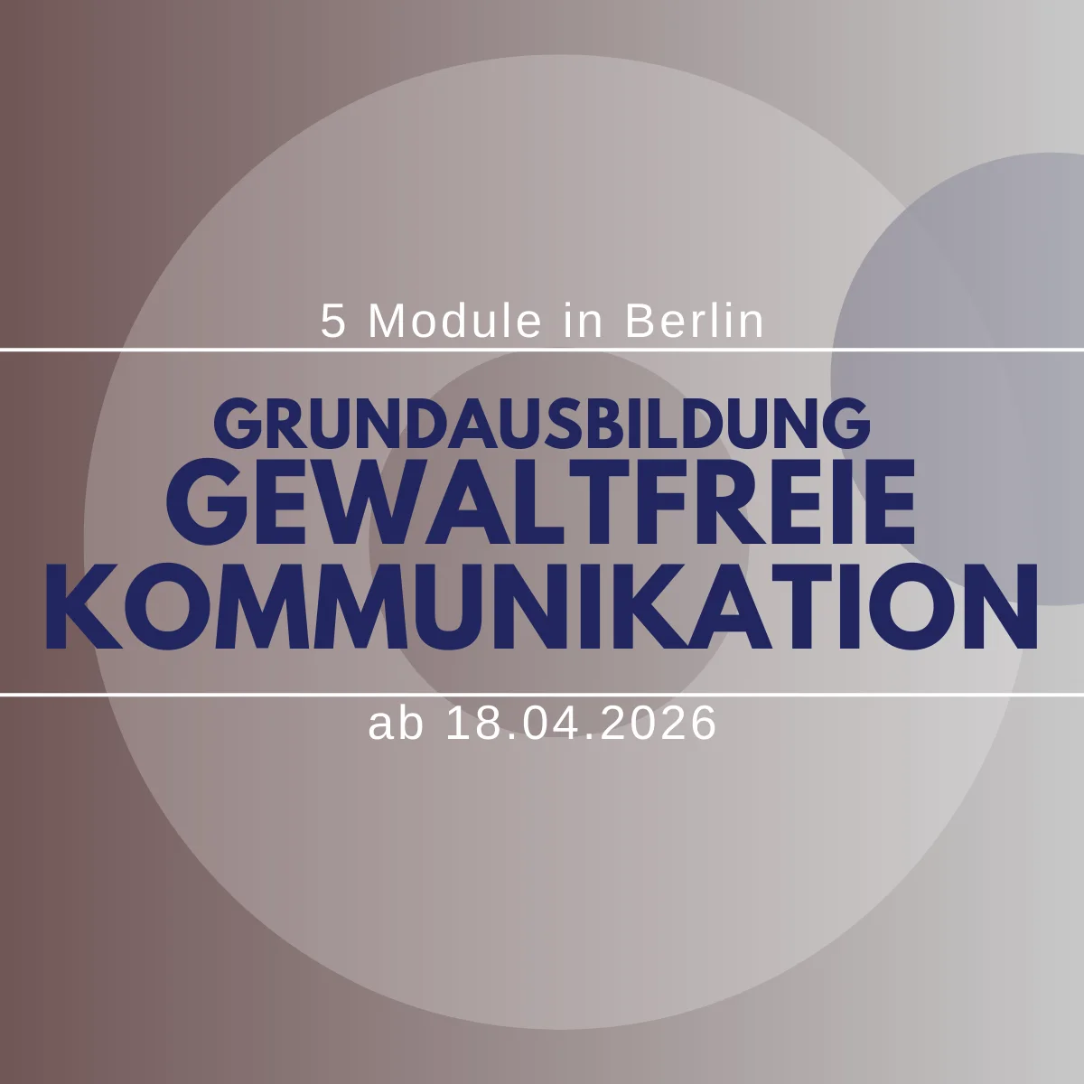 Grundausbildung Gewaltfreie Kommunikation in Berlin, 18.04 - 27.09.2026 Bild 1