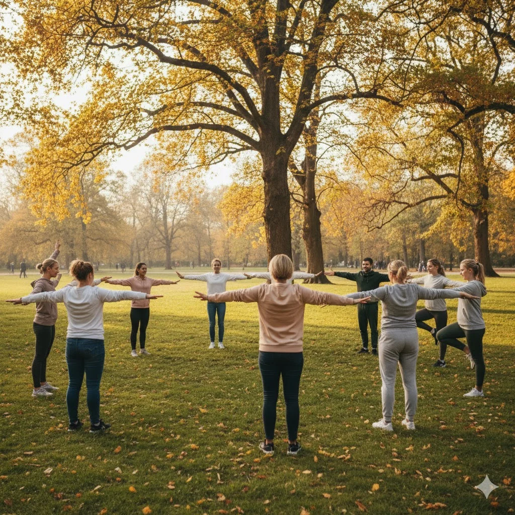 Bamberg: Fitbleiben im Beruf (und in der Rente) - Gesundheitskompetenz für erfahrene Berufstätige durch Ernährung, Bewegung, Stressprävention und Yoga. Unterwegs in Bambergs Parks Bild 2