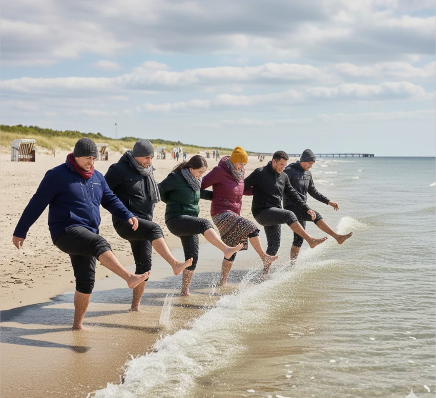 Ostsee Graal-Müritz: Fitbleiben im Beruf (und in der Rente) - Ernährung, Bewegung, Stressprävention und Yoga als Säulen deiner Gesundheit. Wandern am Strand im Goldenen Herbst Bild 2
