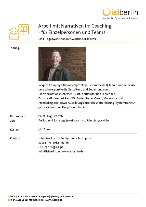 “Narrative Arbeit im Coaching (Einzel und Teams)” Bild 2