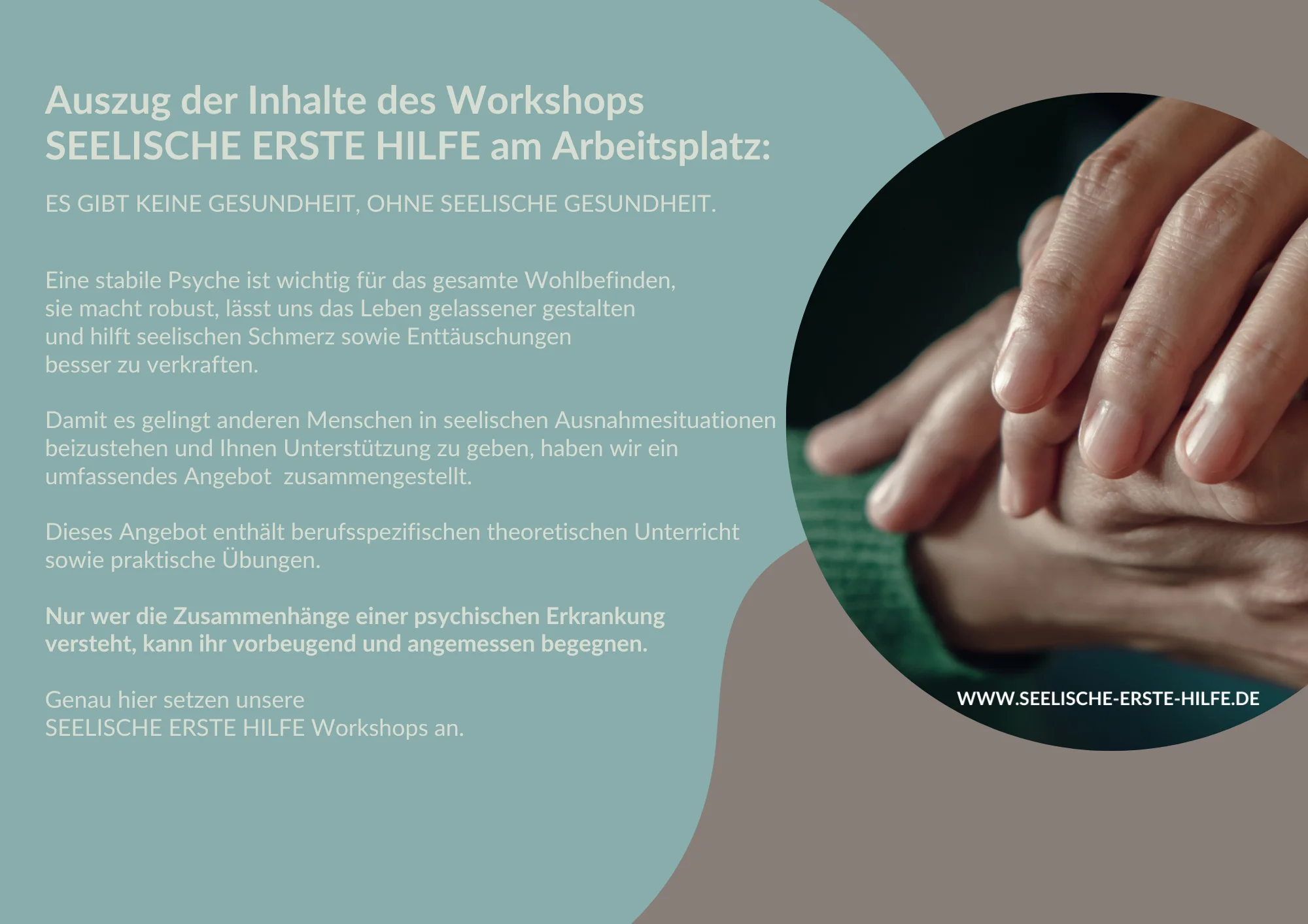 SEELISCHE ERSTE HILFE am Arbeitsplatz. Bild 2