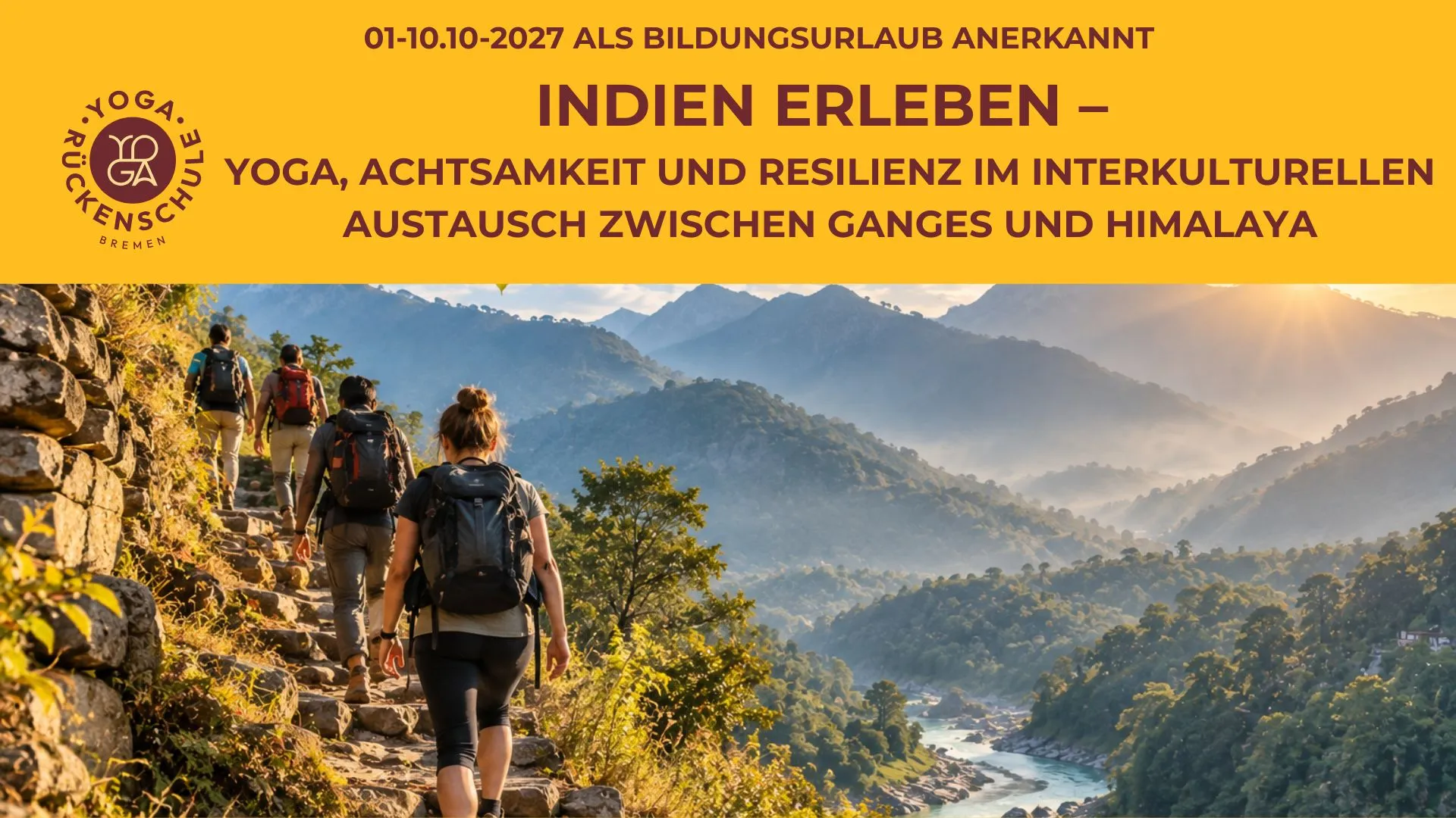 Indien erleben – Yoga, Achtsamkeit und Resilienz im interkulturellen Austausch zwischen Ganges und Himalaya Bild 1